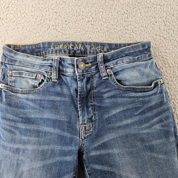American Eagle Jeans Mens 29x32 Blue Slim Straight Next Level Flex Denim Pants - Picture 2 of 16